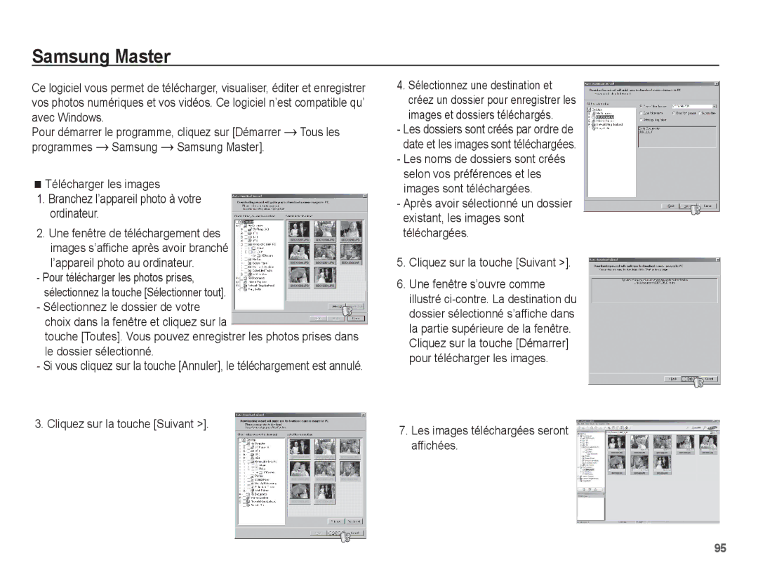 Samsung EC-PL65ZABP/FR manual Samsung Master, Sélectionnez la touche Sélectionner tout, Cliquez sur la touche Suivant 