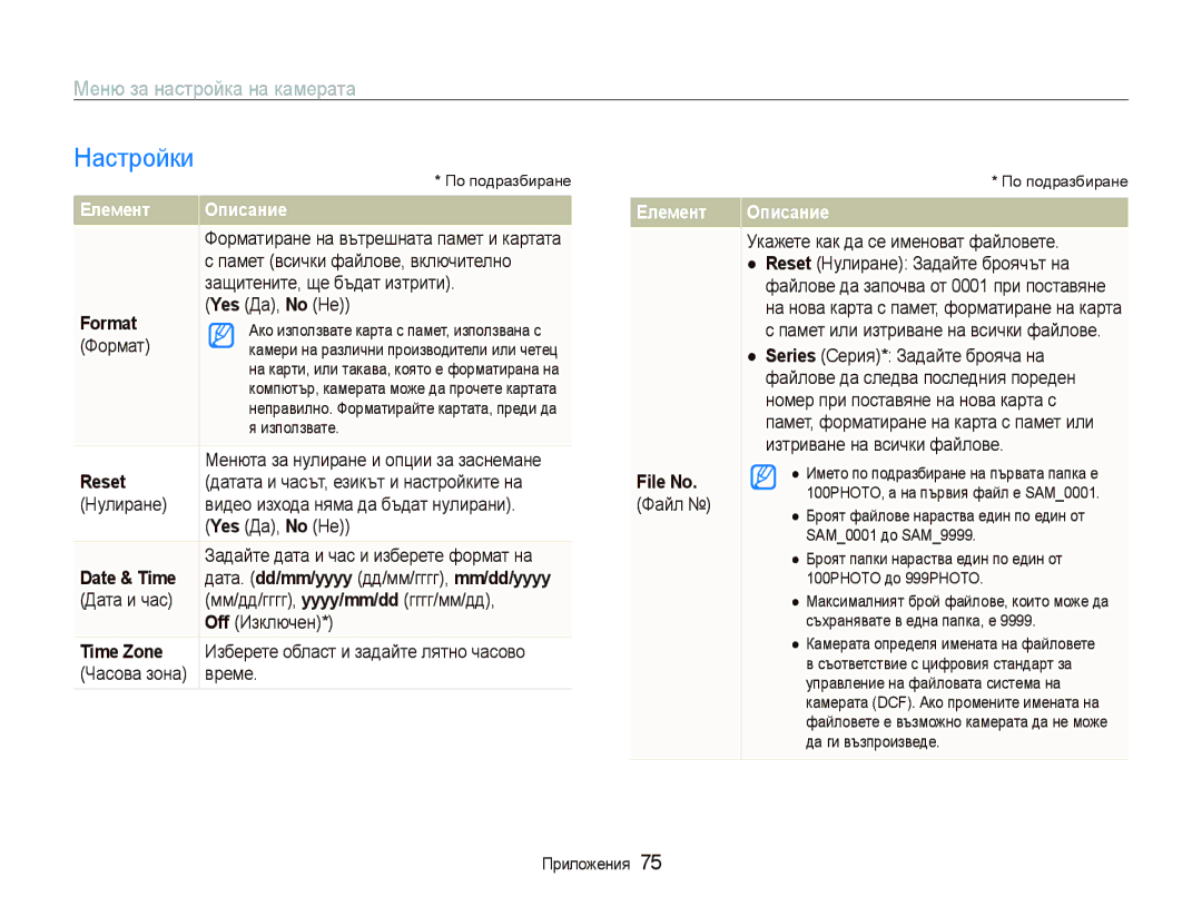 Samsung EC-PL70ZZBPBE3 manual Настройки 