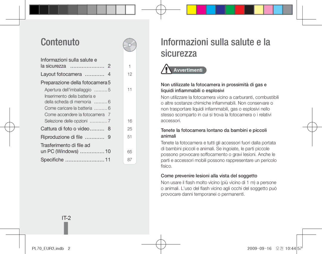 Samsung EC-PL70ZZBPPGB, EC-PL70ZZBPBFR Contenuto, Informazioni sulla salute e la sicurezza, IT-2, Trasferimento di file ad 