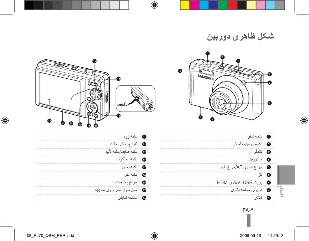 Samsung EC-PL70ZZBPSIT, EC-PL70ZZBPBFR, EC-PL70ZZBPBE1, EC-PL70ZZBPSFR, EC-PL70ZZBCPE1, EC-PL70ZZBPPE1 نیبرود یرهاظ لکش, FA-4 