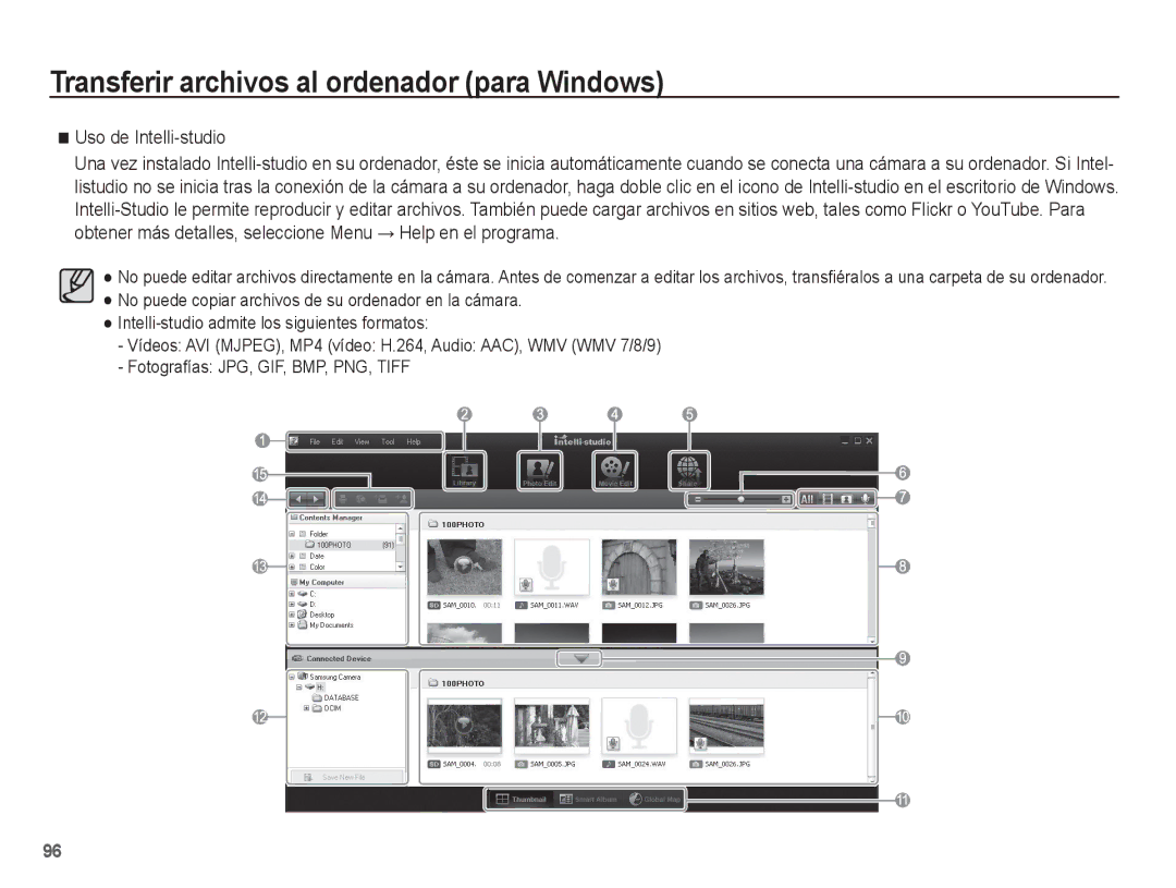 Samsung EC-PL80ZZBPBE1 manual Transferir archivos al ordenador para Windows 