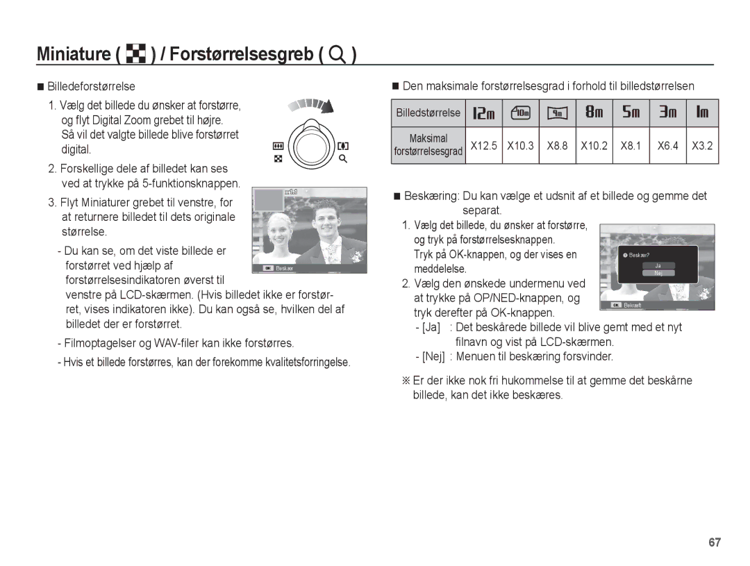 Samsung EC-PL80ZZBPBE2, EC-PL80ZZBPLE2 manual Tryk på OK-knappen, og der vises en, Meddelelse 