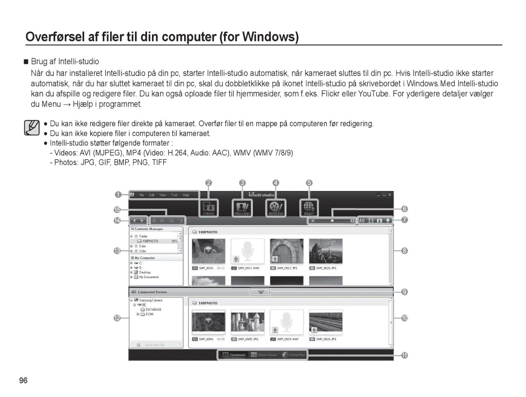 Samsung EC-PL80ZZBPLE2, EC-PL80ZZBPBE2 manual Overførsel af filer til din computer for Windows 