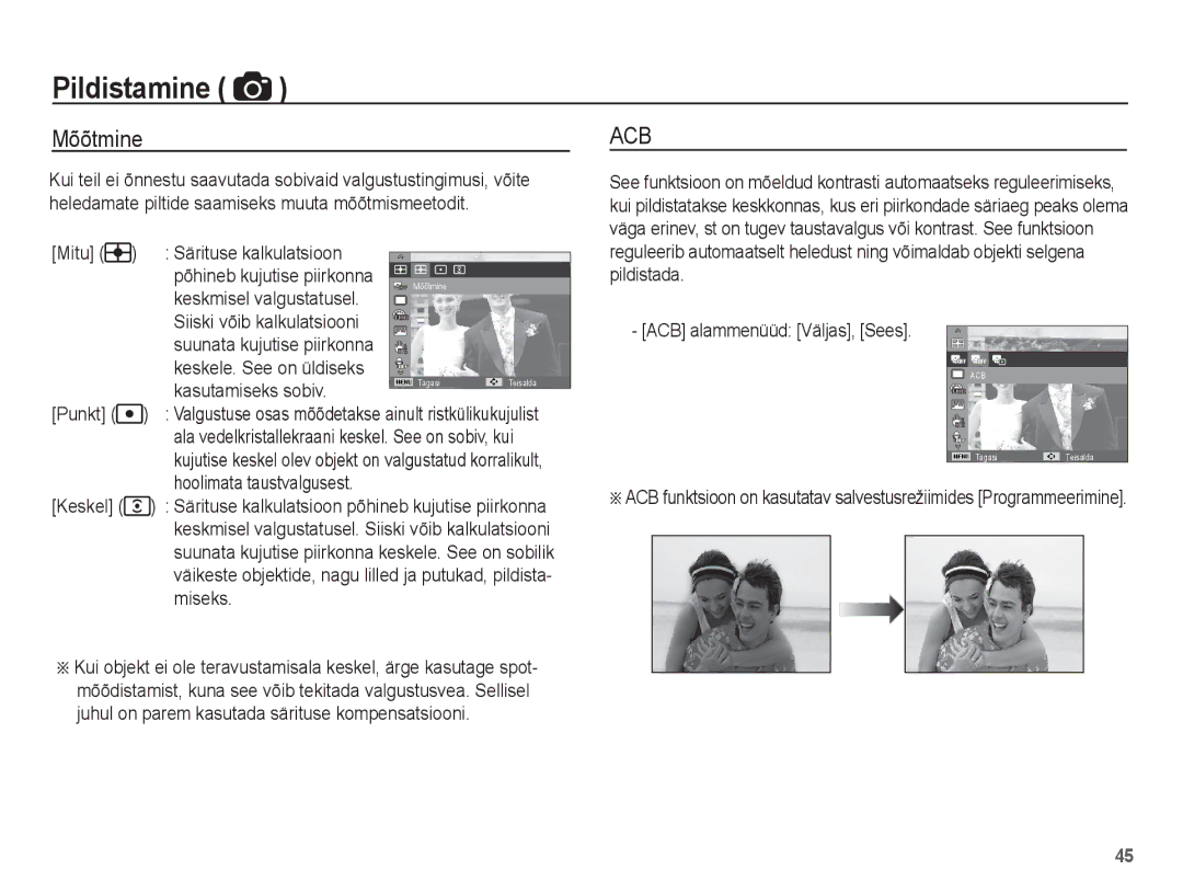 Samsung EC-PL80ZZBPSRU, EC-PL80ZZBPBRU manual Mõõtmine 