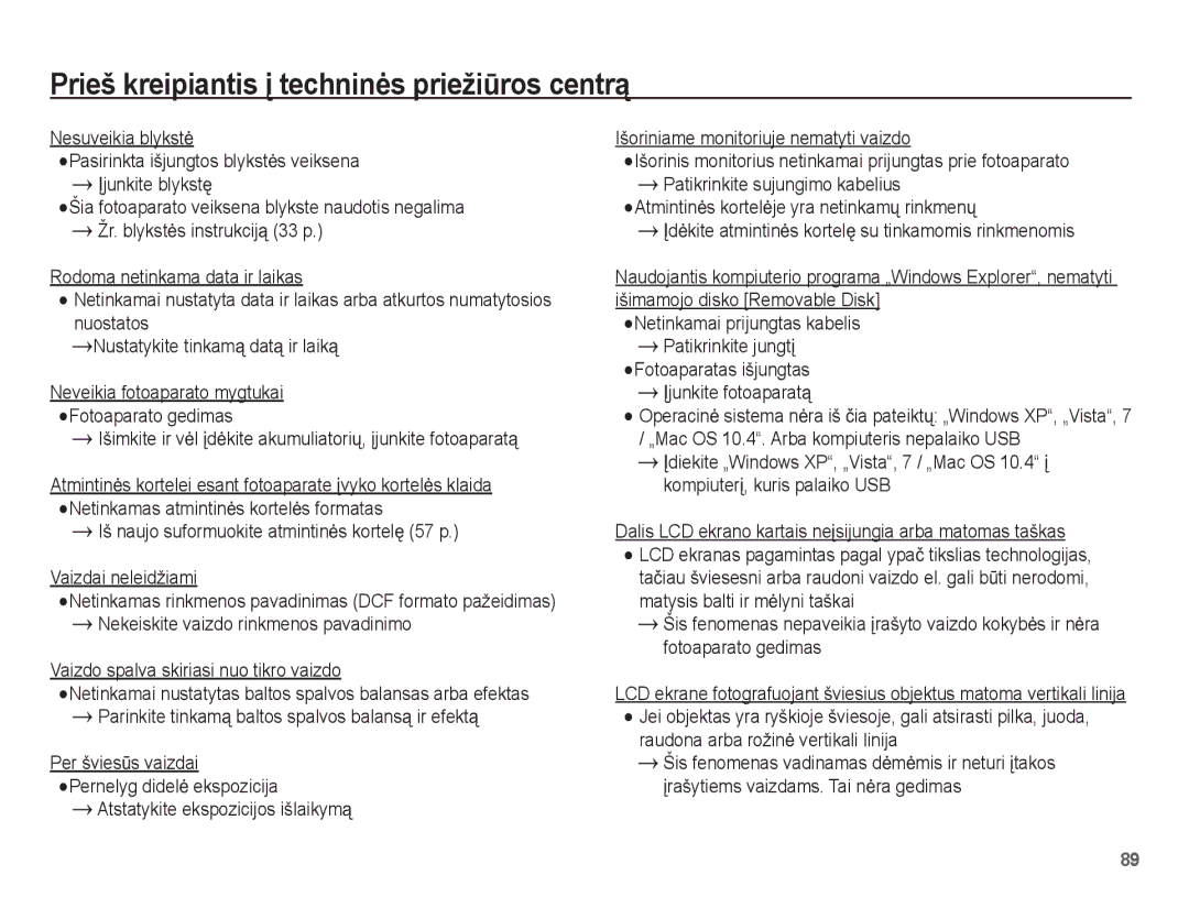 Samsung EC-PL80ZZBPSRU, EC-PL80ZZBPBRU manual Vaizdo spalva skiriasi nuo tikro vaizdo 