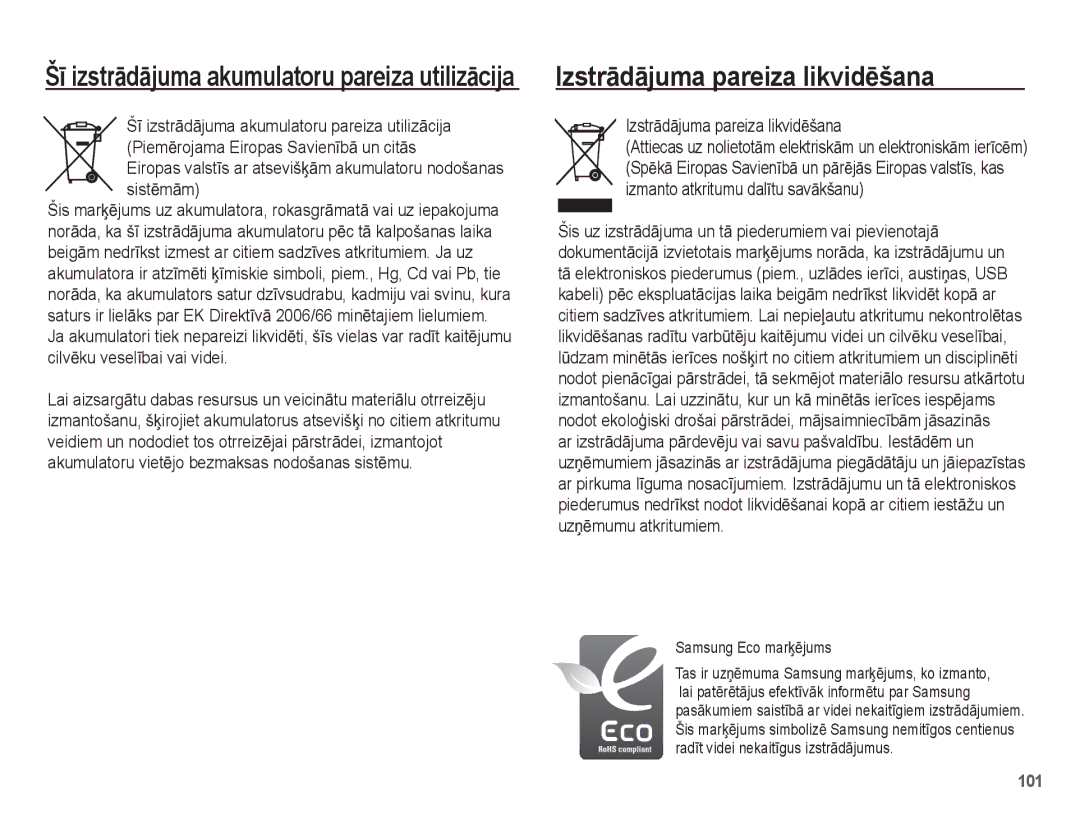 Samsung EC-PL80ZZBPSRU manual IzstrƗdƗjuma pareiza likvidƝšana, Ar izstrƗdƗjuma pƗrdevƝju vai savu pašvaldƯbu. IestƗdƝm un 