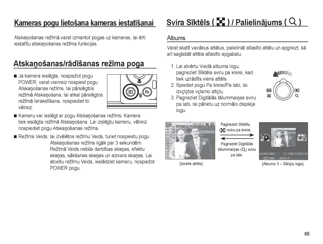 Samsung EC-PL80ZZBPSRU, EC-PL80ZZBPBRU manual Svira SƯktƝls º / PalielinƗjums í, Albums 