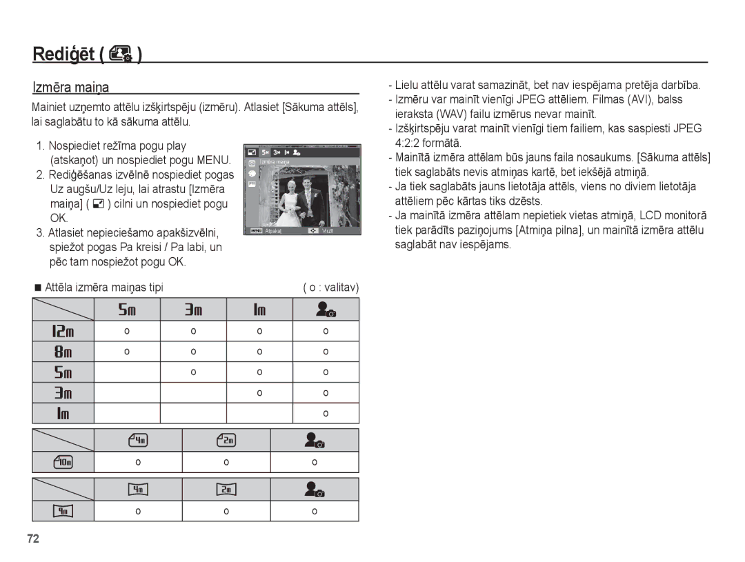 Samsung EC-PL80ZZBPBRU, EC-PL80ZZBPSRU manual RediƧƝt, IzmƝra maiƼa 