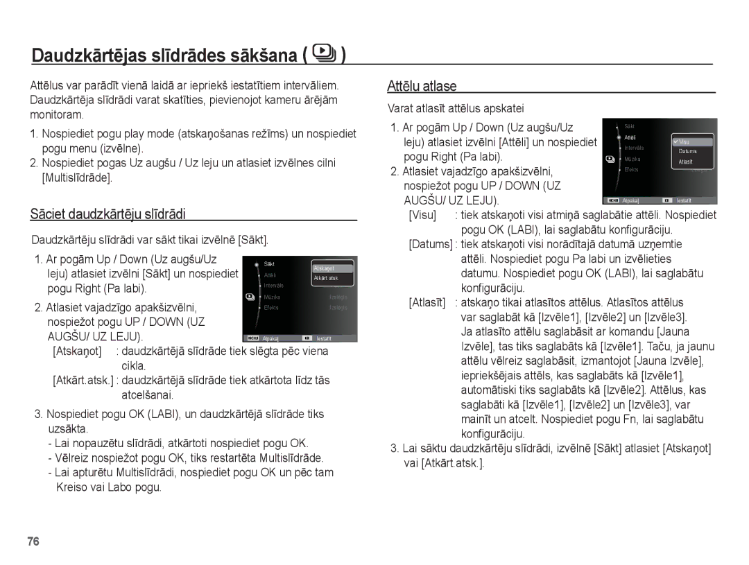 Samsung EC-PL80ZZBPBRU DaudzkƗrtƝjas slƯdrƗdes sƗkšana, SƗciet daudzkƗrtƝju slƯdrƗdi AttƝlu atlase, Visu, KonfigurƗciju 