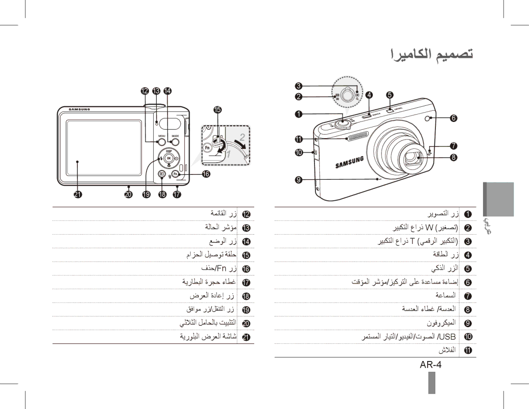 Samsung EC-PL80ZZBPBGS, EC-PL81ZZBPRE1, EC-PL81ZZBPBE1, EC-PL81ZZBPSE1, EC-PL81ZZBPLE1, EC-PL80ZZBPBE1 اريماكلا ميمصت, AR-4 