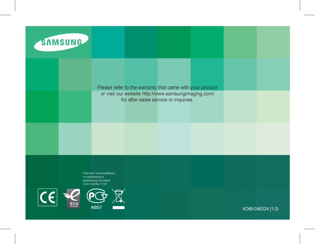 Samsung EC-PL80ZZBPBSA, EC-PL81ZZBPRE1, EC-PL81ZZBPBE1, EC-PL81ZZBPSE1, EC-PL81ZZBPLE1, EC-PL80ZZBPBE1 manual AD68-04832A 
