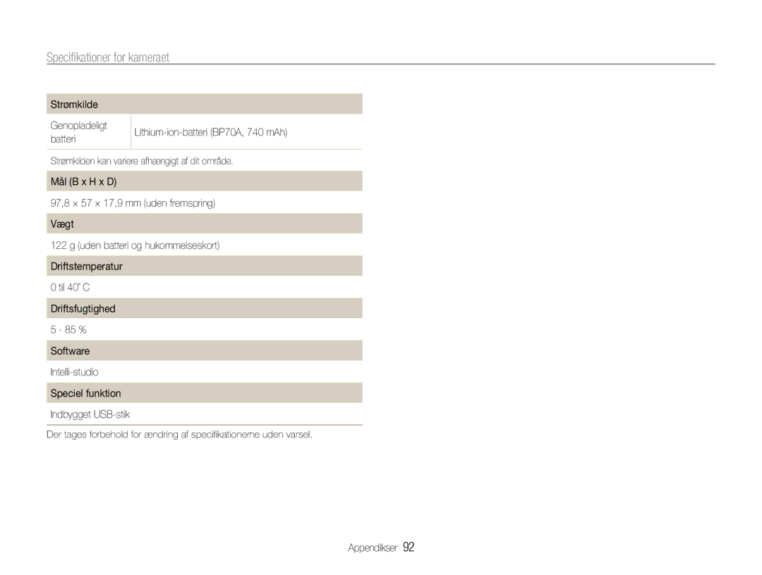 Samsung EC-PL90ZZBARE2, EC-PL90ZZBAAE3, EC-PL90ZZBAAE2, EC-PL90ZZBAEE2 manual Strømkilden kan variere afhængigt af dit område 