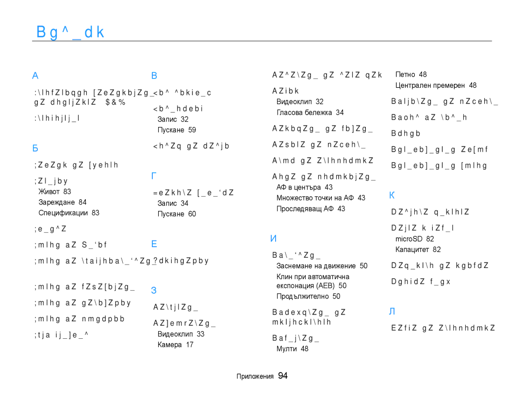 Samsung EC-PL90ZZBAAE3, EC-PL90ZZBAEE3, EC-PL90ZZBARE3 manual Индекс 