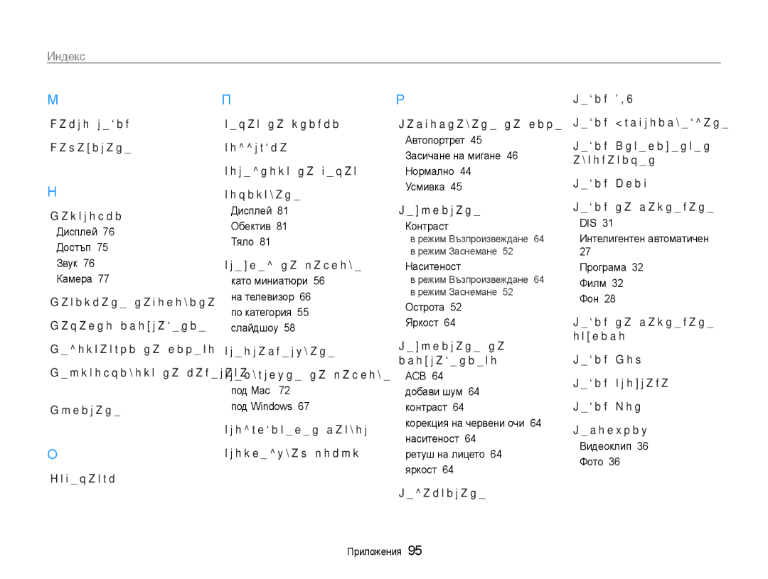 Samsung EC-PL90ZZBAEE3, EC-PL90ZZBARE3, EC-PL90ZZBAAE3 manual Индекс 