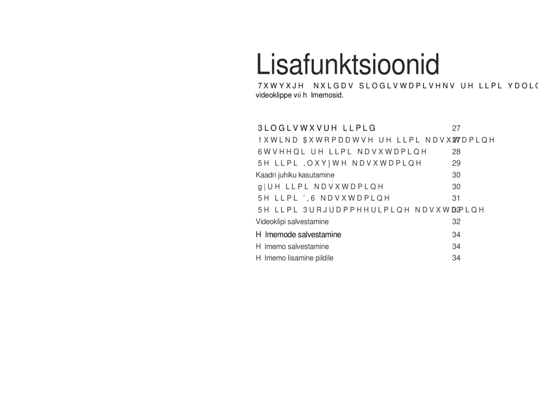 Samsung EC-PL90ZZBPERU manual Lisafunktsioonid, Häälmemode salvestamine … ………………………………… 