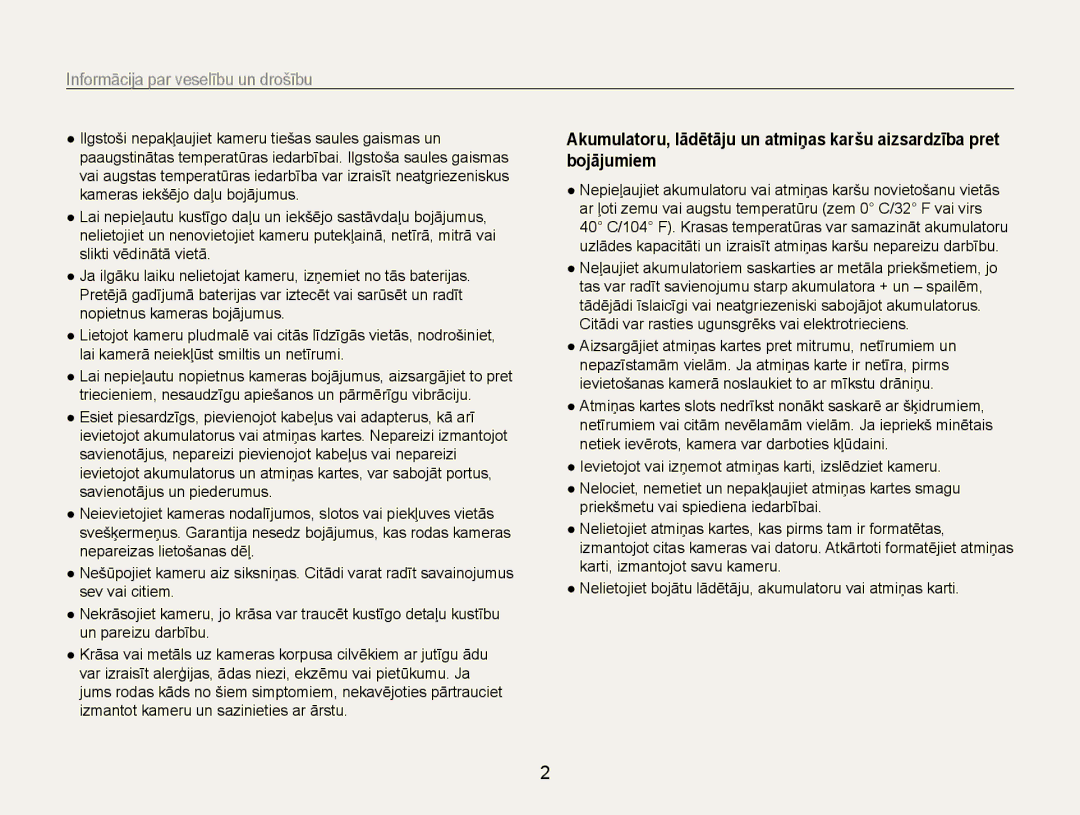 Samsung EC-PL90ZZBPERU manual Informācija﻿ par veselību un drošību 