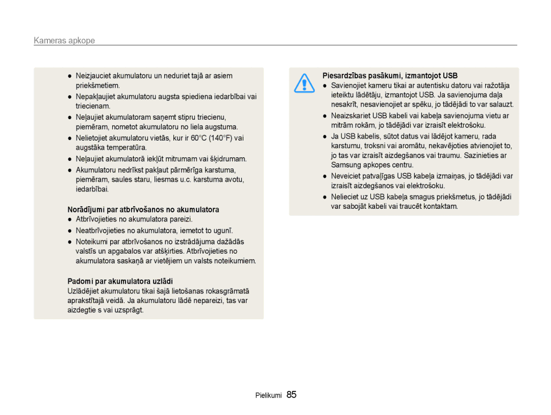 Samsung EC-PL90ZZBPERU manual Norādījumi par atbrīvošanos no akumulatora, Padomi par akumulatora uzlādi 