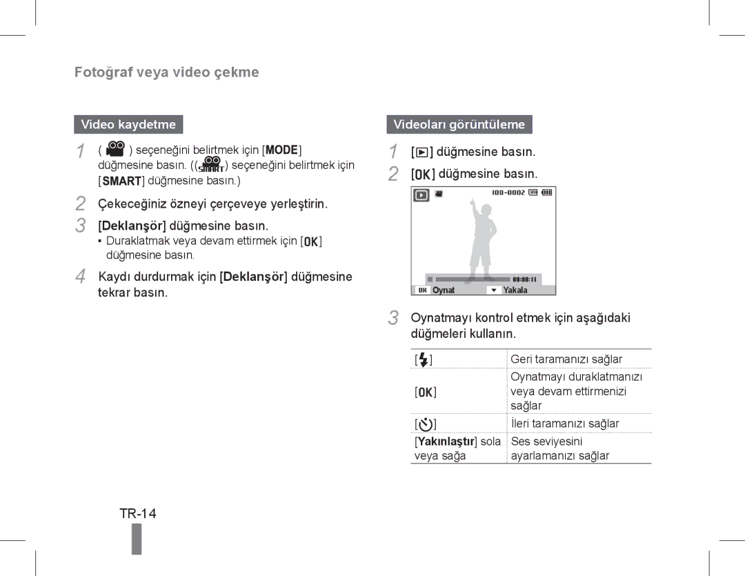 Samsung EC-PL90ZZBARE2, EC-PL90ZZBPRE1, EC-PL90ZZBARE1, EC-PL90ZZBPEE1, EC-PL90ZZBPAE1 Video kaydetme, Videoları görüntüleme 