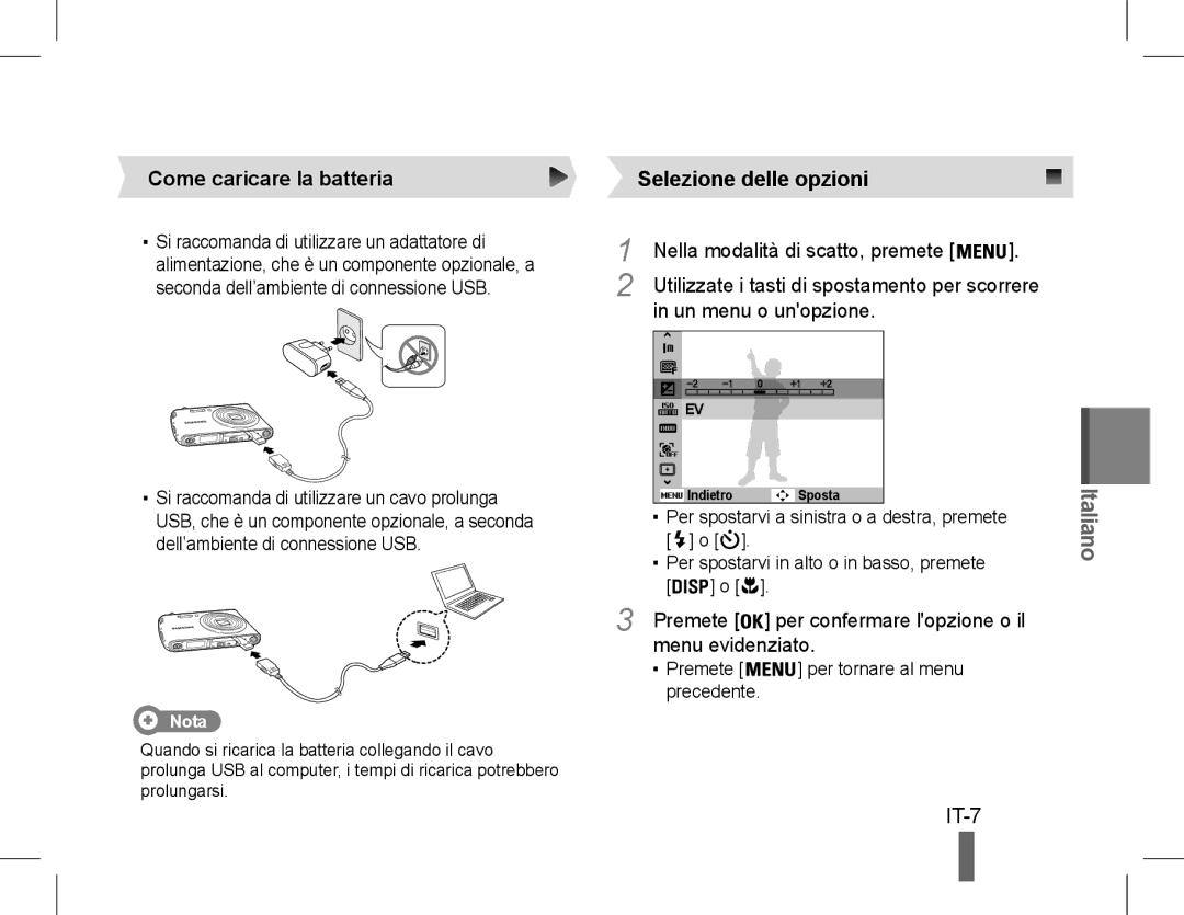 Samsung EC-PL90ZZBPASA, EC-PL90ZZBPRE1, EC-PL90ZZBARE1, EC-PL90ZZBPEE1 IT-7, Per confermare lopzione o il, Menu evidenziato 