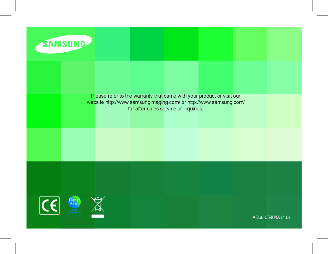 Samsung EC-PL90ZZBPRRU, EC-PL90ZZBPRE1, EC-PL90ZZBARE1, EC-PL90ZZBPEE1, EC-PL90ZZBPAE1, EC-PL90ZZBAAIT manual AD68-05464A 