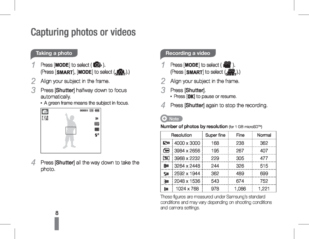 Samsung EC-PL90ZZDAEIR, EC-PL90ZZBPRE1, EC-PL90ZZBARE1, EC-PL90ZZBPEE1 manual Capturing photos or videos, Recording a video 