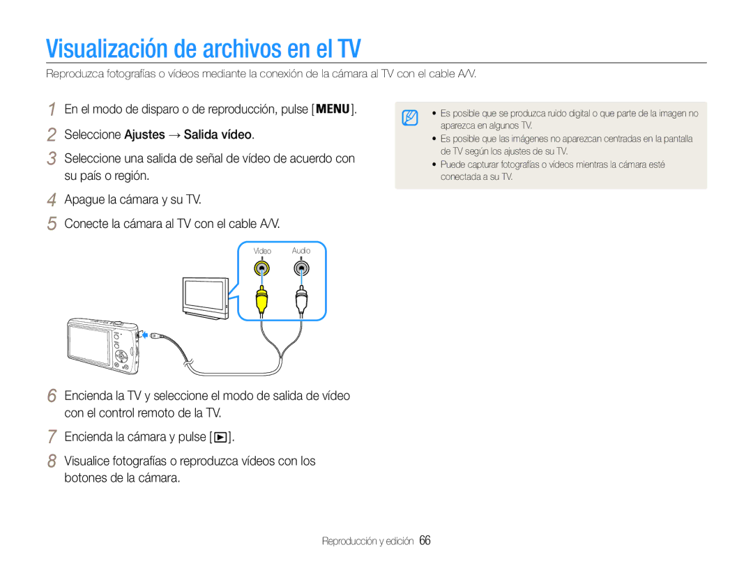 Samsung EC-PL90ZZBPEE1, EC-PL90ZZBPRE1, EC-PL90ZZBAAGB manual Visualización de archivos en el TV, Botones de la cámara 