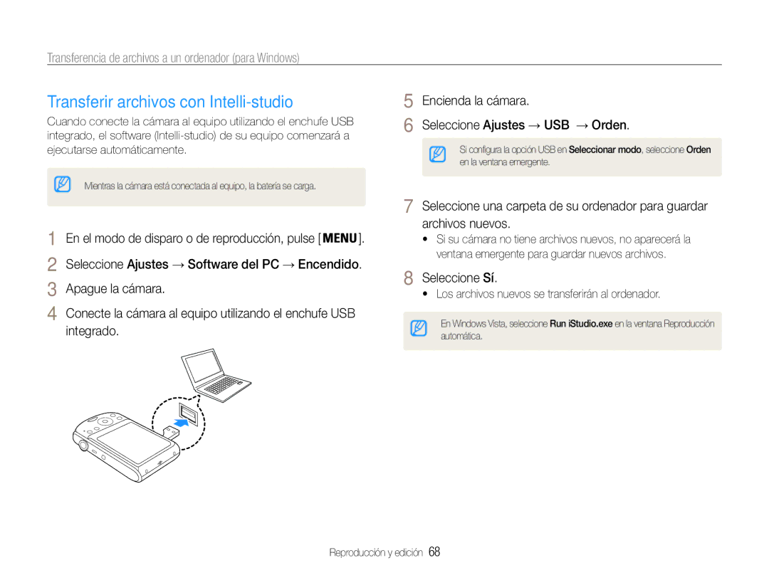 Samsung EC-PL90ZZBPRE1 manual Transferir archivos con Intelli-studio, Transferencia de archivos a un ordenador para Windows 