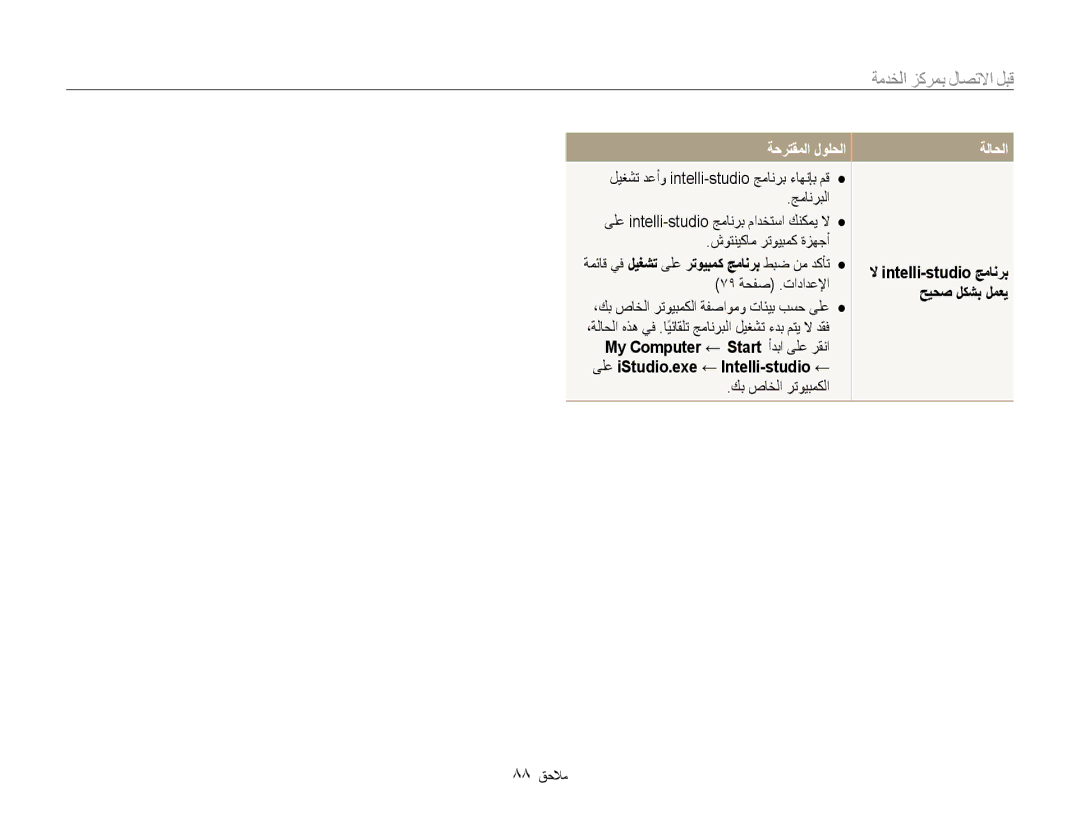 Samsung EC-PL90ZZBPRIL, EC-PL90ZZBPRE1 manual ةحرتقملا لولحلا, شوتنيكام رتويبمك ةزهجأ, كب صاخلا رتويبمكلا, 88 ملاحم 