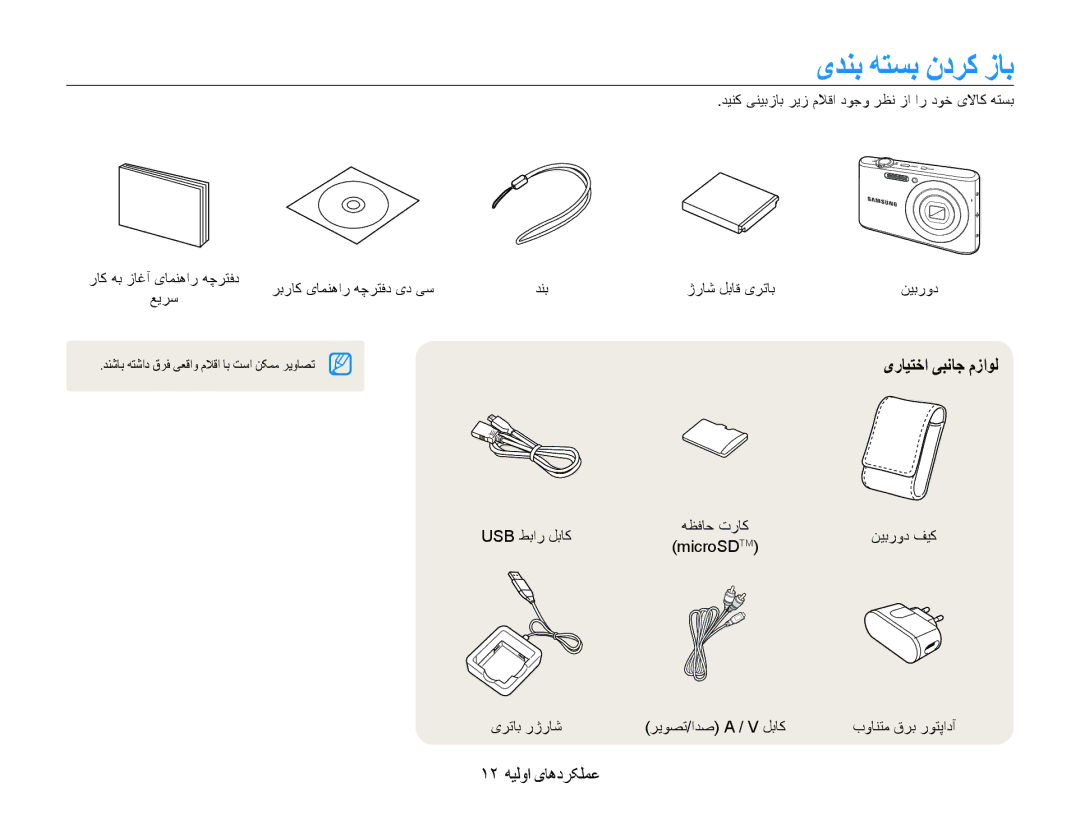 Samsung EC-PL90ZZDARIR manual یدنب هتسب ندرک زاب, 12 عملکردهای اولیه, دینک ینیبزاب ریز ملاقا دوجو رظن زا ار دوخ یلااک هتسب 