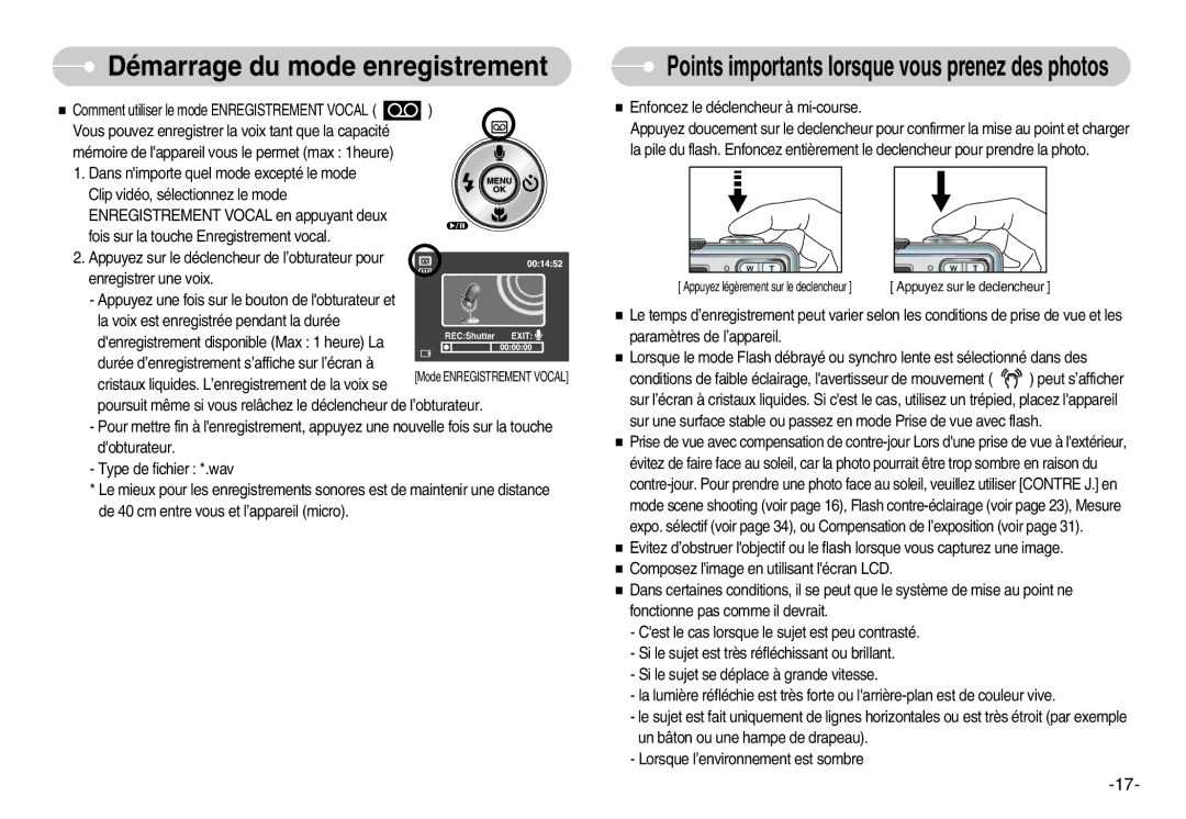 Samsung EC-S1000SBA/FR, EC-S1000BBA/AS, EC-S1000SBB/E1, EC-S1000BBA/FR manual Points importants lorsque vous prenez des photos 