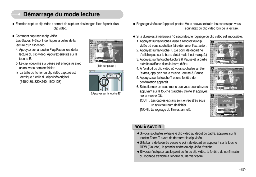 Samsung EC-S1000SBB/E1, EC-S1000SBA/FR, EC-S1000BBA/AS, EC-S1000BBA/FR, EC-S1000SBA/E1, EC-S1000BBA/E1 manual Mis sur pause 