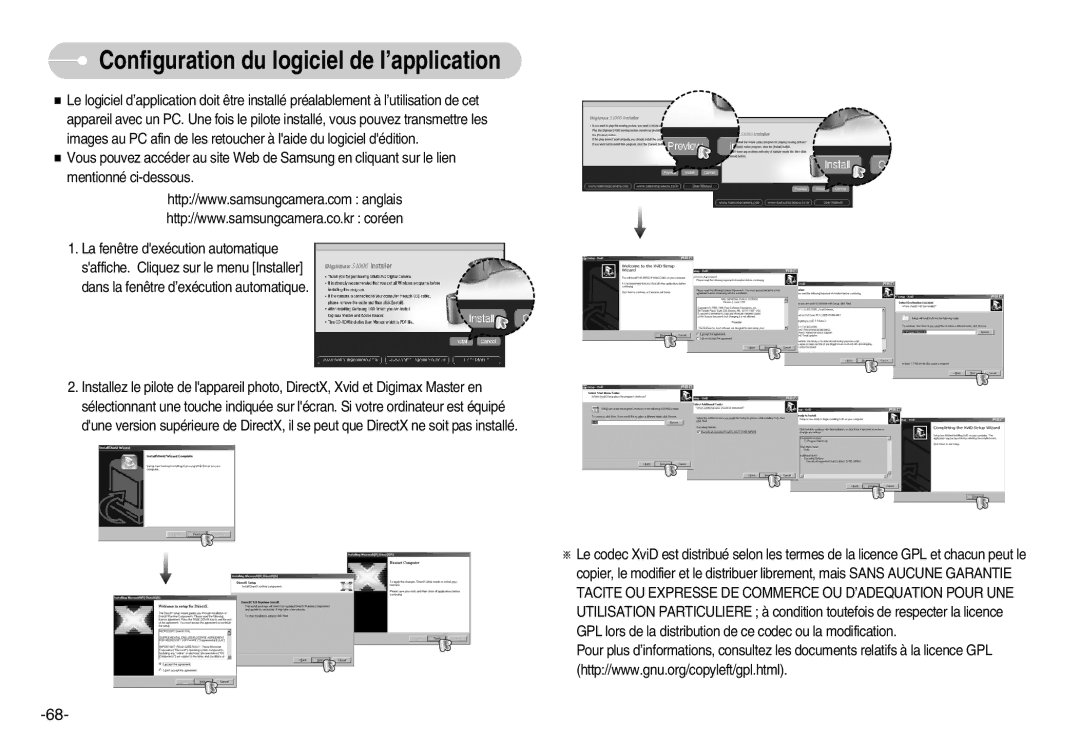 Samsung EC-S1000BBA/FR, EC-S1000SBA/FR, EC-S1000BBA/AS, EC-S1000SBB/E1 manual Configuration du logiciel de l’application 