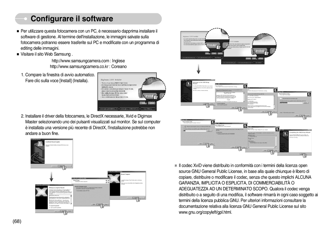 Samsung EC-S1000SBB/E1, EC-S1000SBC/E1, EC-S1000BBB/E1 manual Configurare il software 