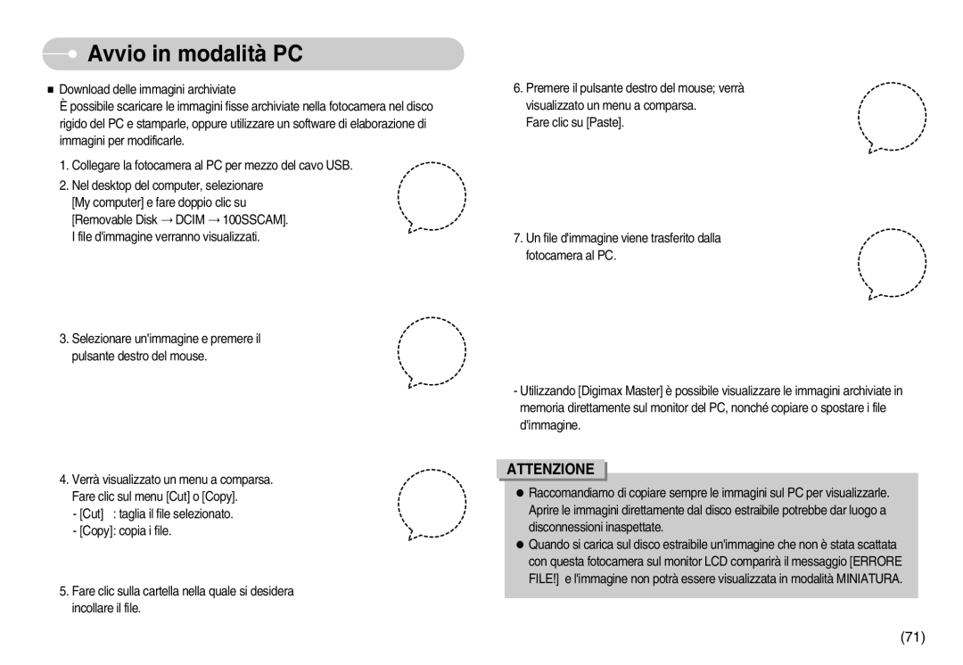 Samsung EC-S1000SBB/E1, EC-S1000SBC/E1, EC-S1000BBB/E1 manual Attenzione 