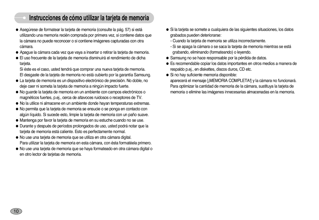 Samsung EC-S1000SBB/E1 manual Instrucciones de cómo utilizar la tarjeta de memoria 