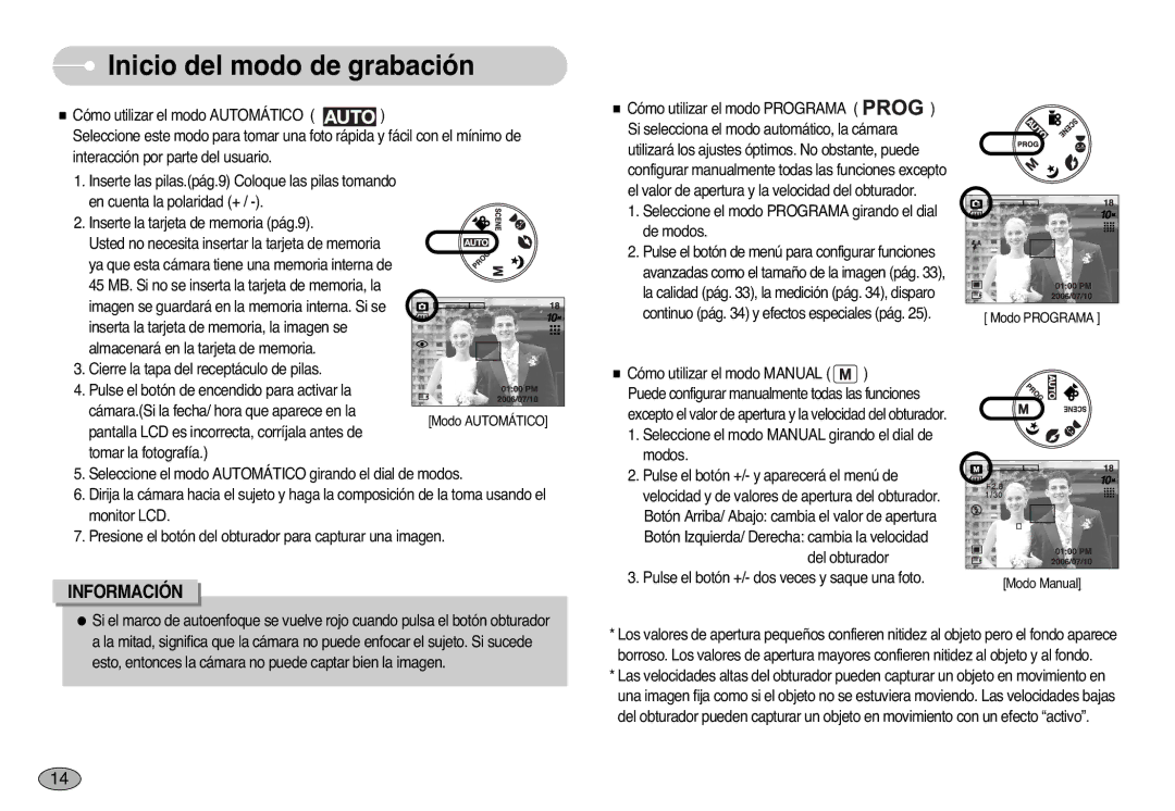 Samsung EC-S1000SBB/E1 manual Inicio del modo de grabación 