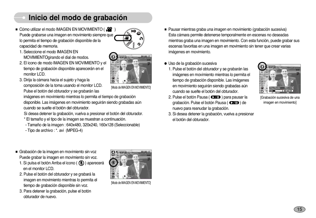 Samsung EC-S1000SBB/E1 manual Tiempo de grabación disponible sin voz 