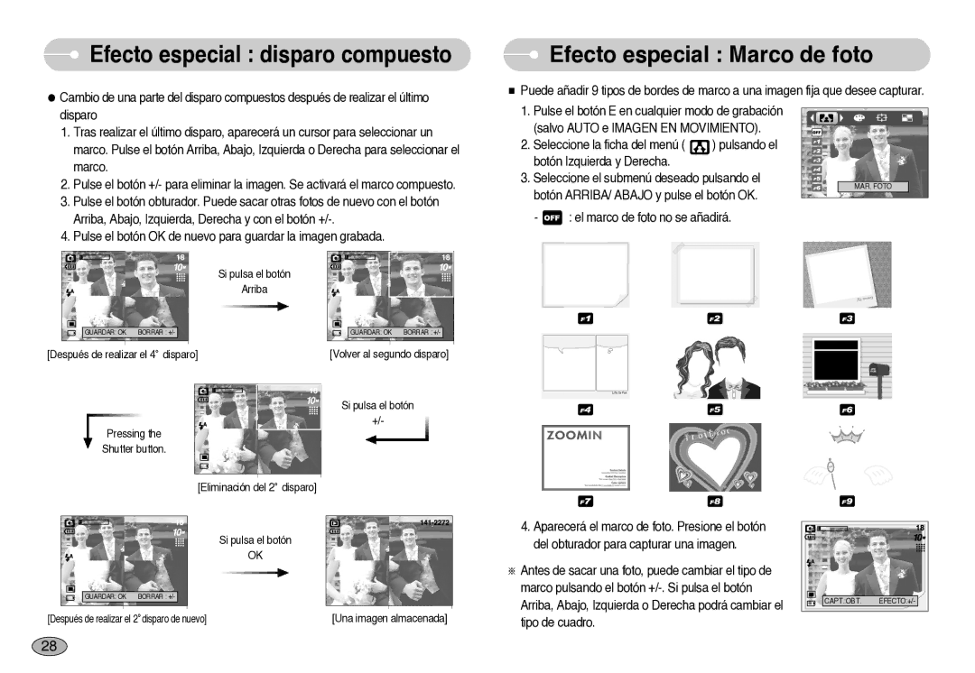 Samsung EC-S1000SBB/E1 manual Efecto especial Marco de foto 