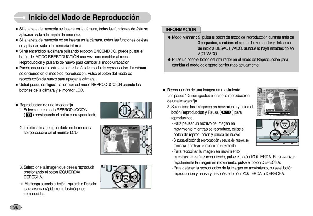 Samsung EC-S1000SBB/E1 manual Inicio del Modo de Reproducción, Activado 