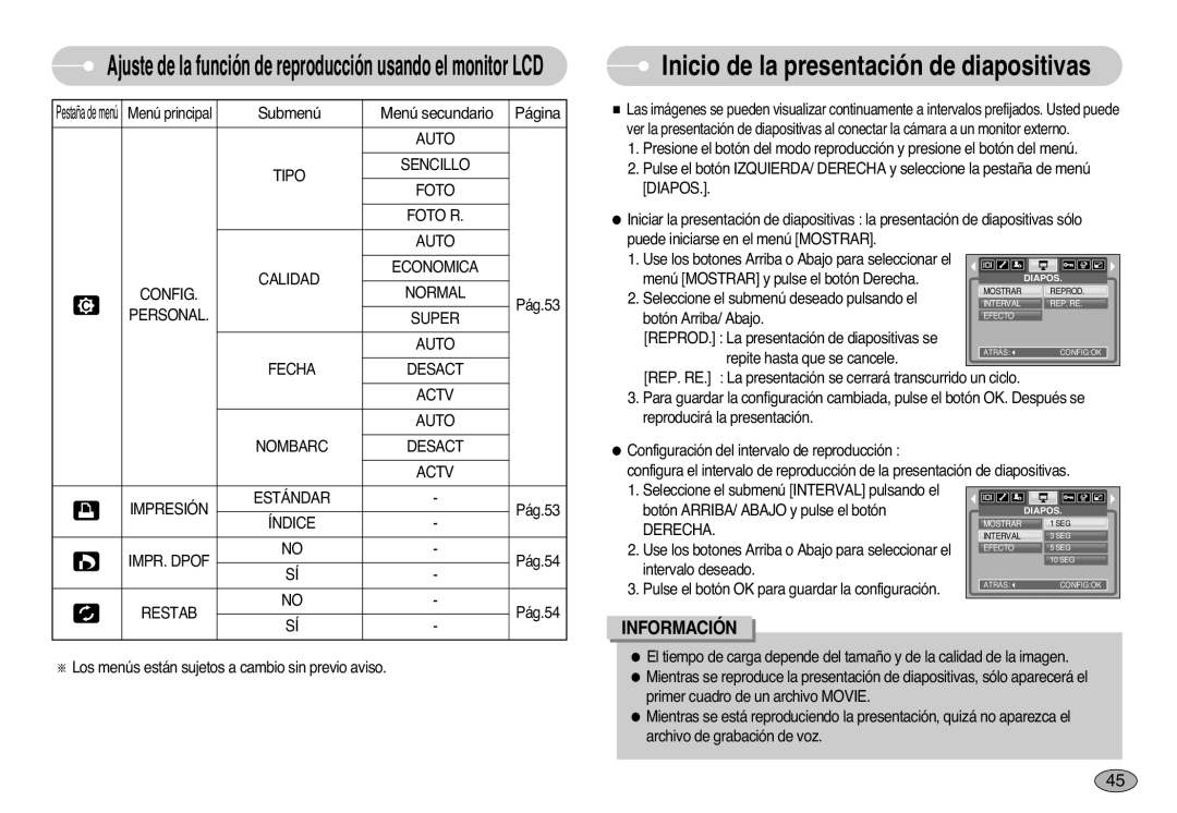 Samsung EC-S1000SBB/E1 manual Índice IMPR. Dpof, Restab 