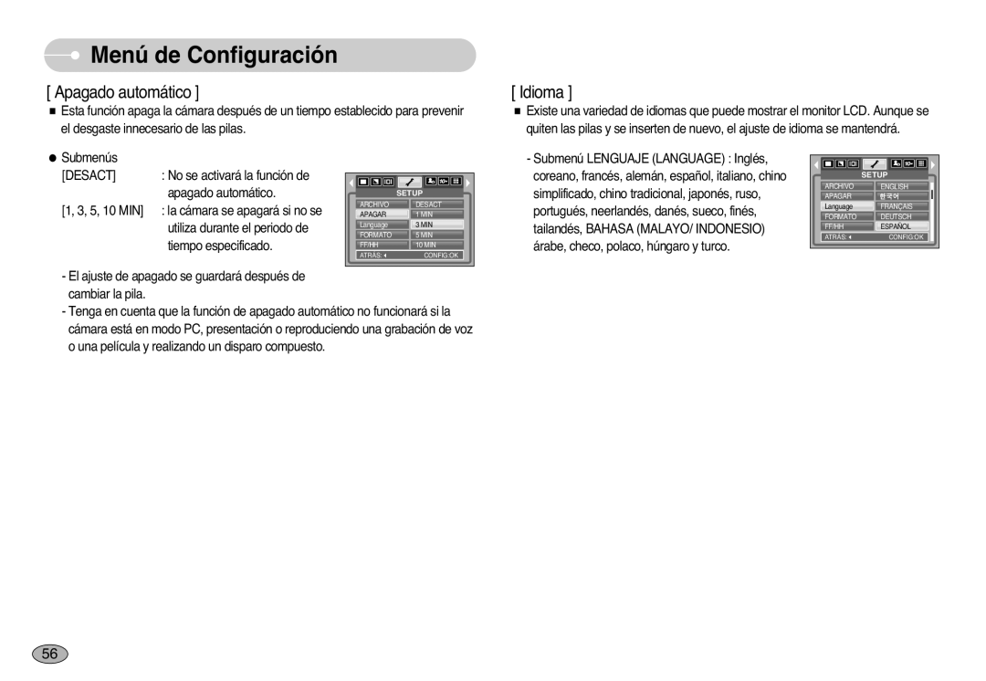 Samsung EC-S1000SBB/E1 manual Apagado automático 