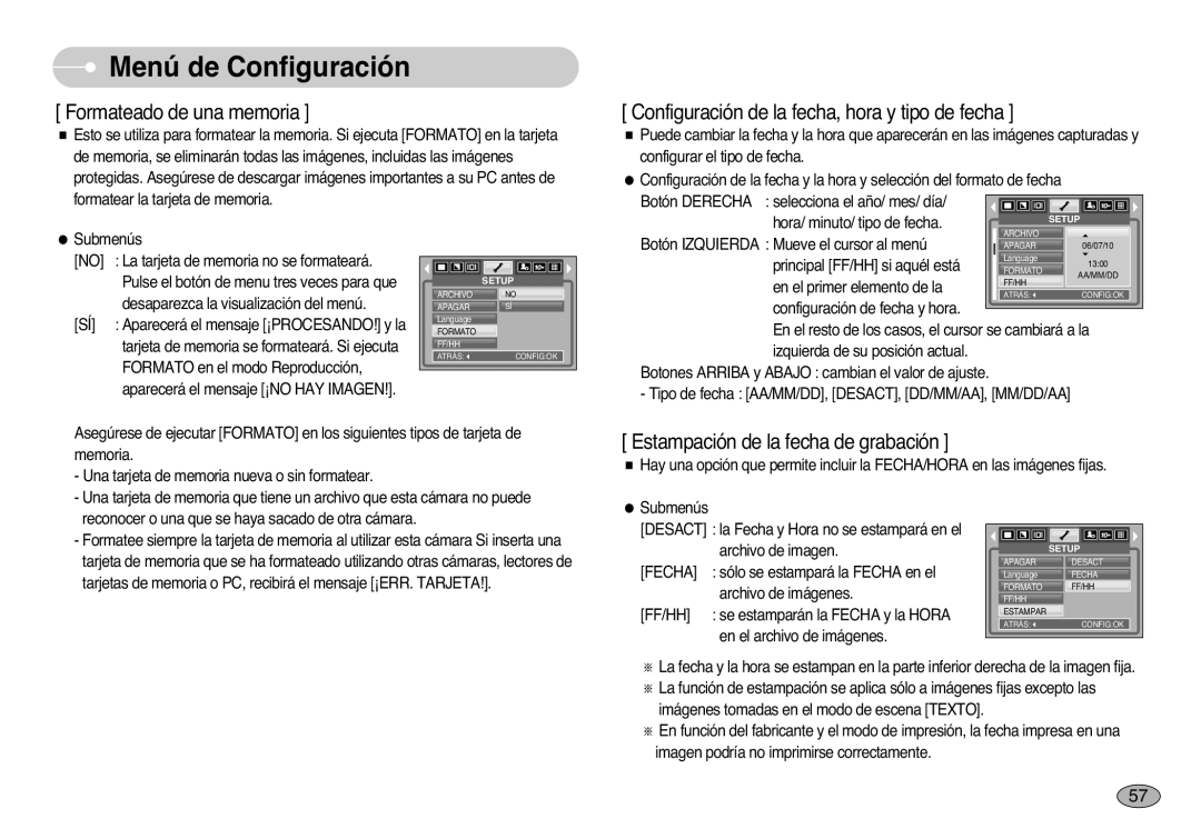 Samsung EC-S1000SBB/E1 manual Formateado de una memoria 