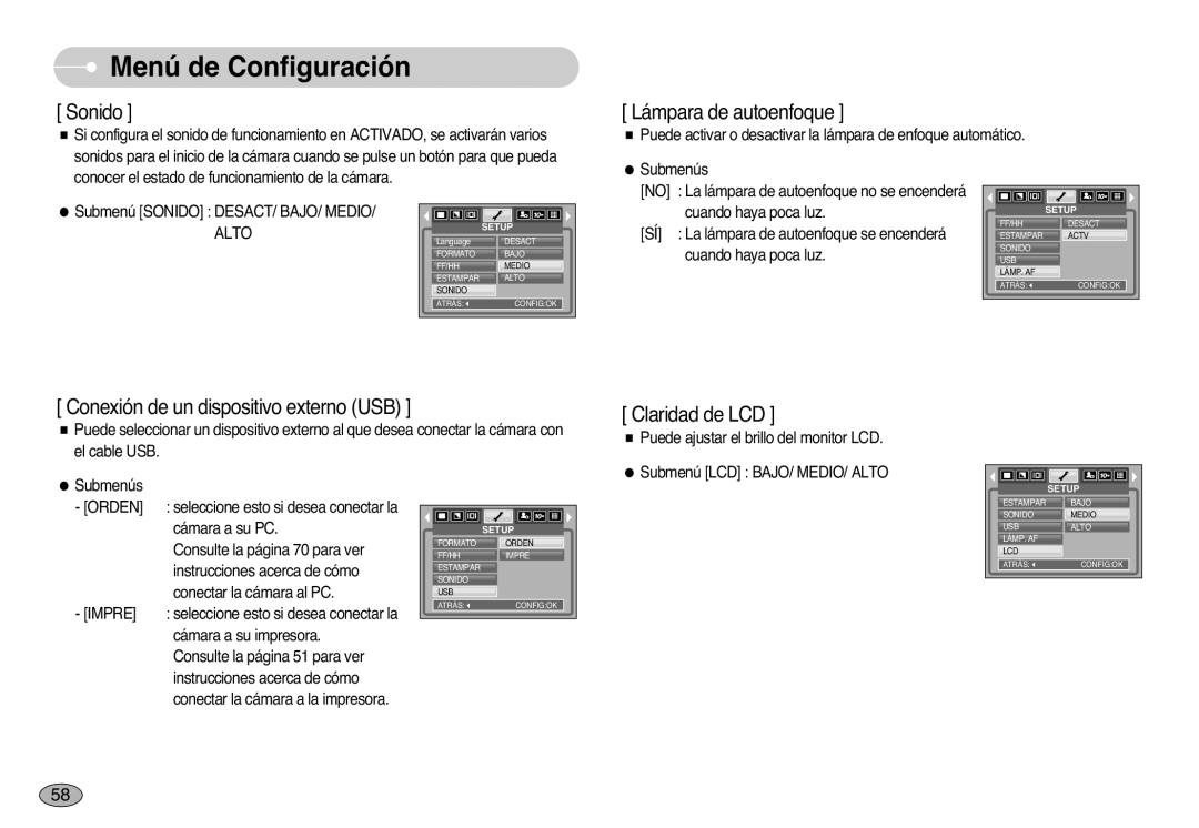 Samsung EC-S1000SBB/E1 manual Sonido, Impre 