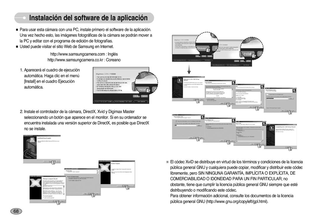 Samsung EC-S1000SBB/E1 manual Instalación del software de la aplicación 