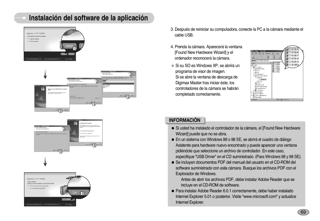 Samsung EC-S1000SBB/E1 manual Instalación del software de la aplicación 