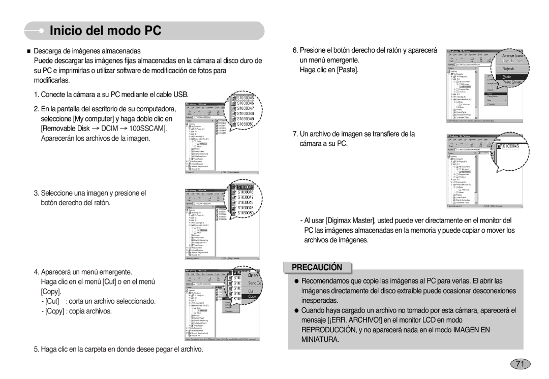 Samsung EC-S1000SBB/E1 manual Precaución 