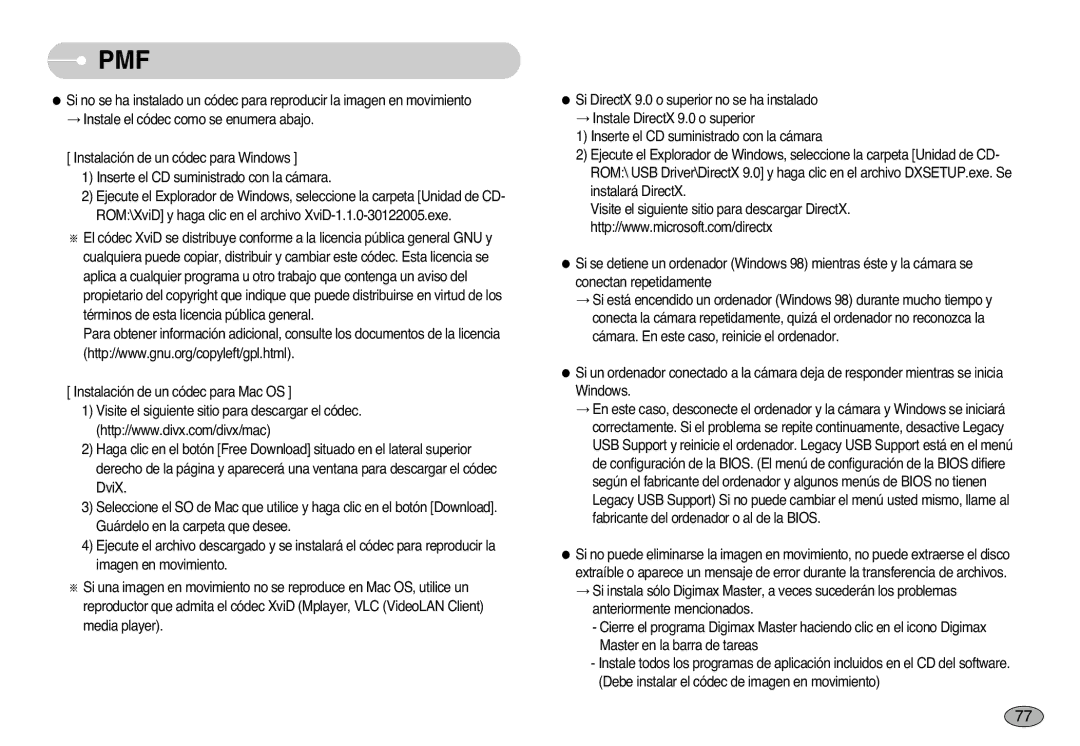 Samsung EC-S1000SBB/E1 manual Pmf 