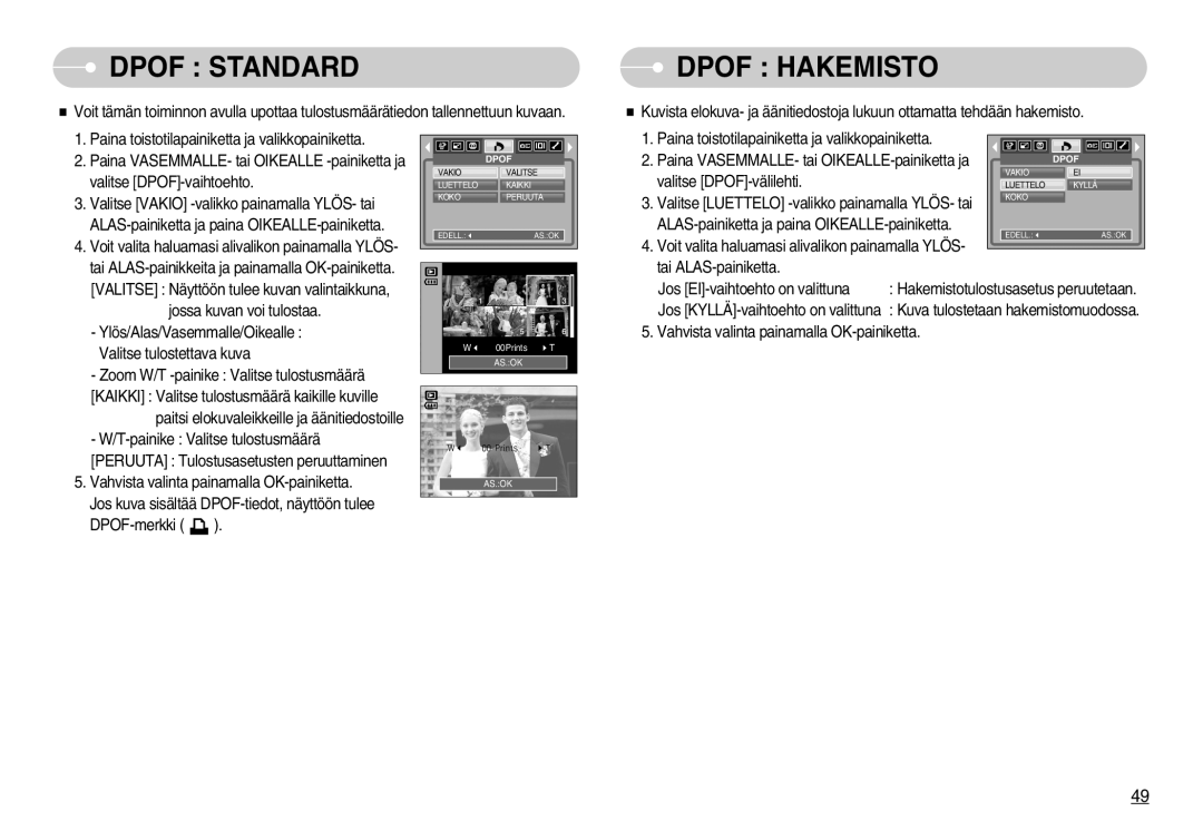 Samsung EC-S1000SBB/E1 manual Dpof Standard 