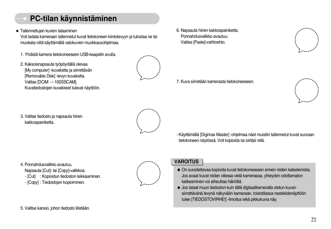 Samsung EC-S1000SBB/E1 manual Varoitus 