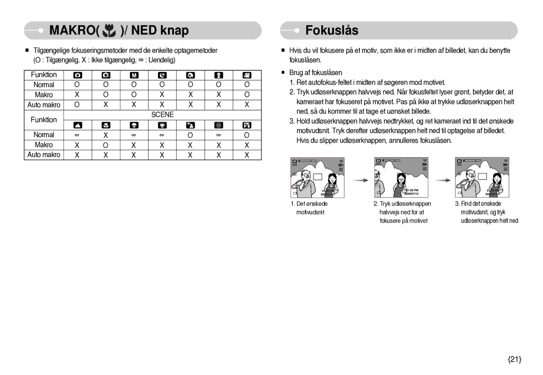 Samsung EC-S1000SBB/E1 manual Fokuslås, Scene 